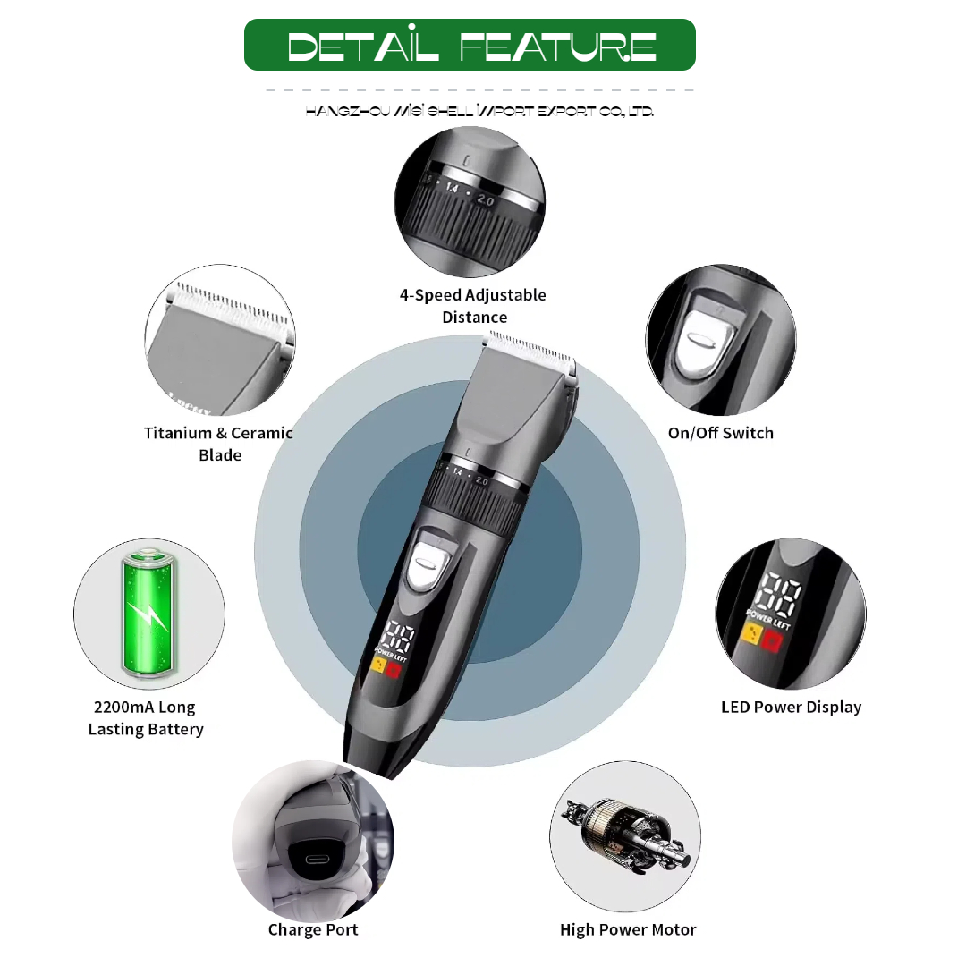 Wholesale pet clipper product line with main clipper, detail trimmer and grooming kit